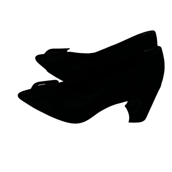 Anne Klein iFlex Size 7.5   Business Casual Suede Bow Pointed Toe Pumps Sample - Picture 5 of 13